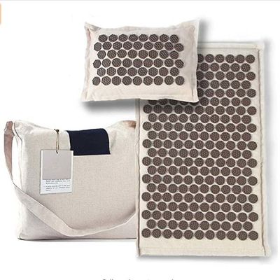 63.5*38.1*2.5cm High Stretchable Gray Massage Acupressure Yoga Mat With Spikes