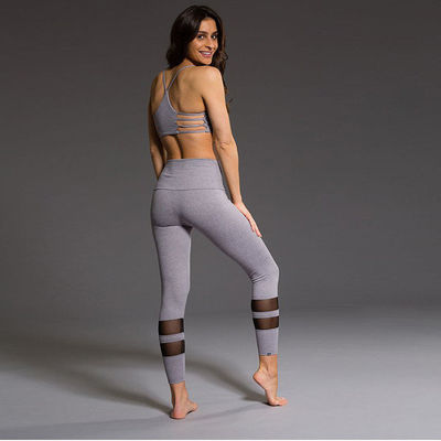 Fitted Ribbed Women Tight Yoga Pants Autumn Anti Cellulite Workout Leggings