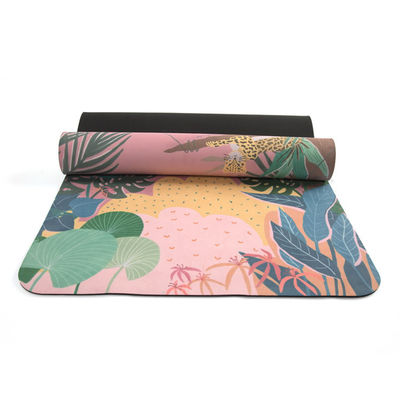 Biodegradable Width 61cm Natural Tree Rubber Yoga Mat SGS Suede Rubber