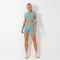 XL Seamless Shorts And Top Set 3cm Wide Two Piece Sets Shorts And Crop Top