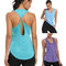 SGS Breathable Loose Fitting Yoga Tops Plus Size Open Back Workout Tops Moisture Wicking