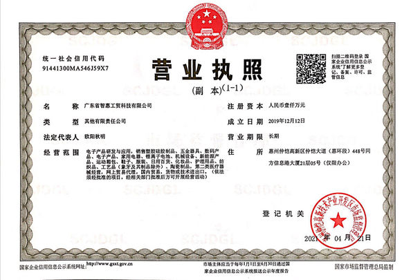 China Guangdong Zhihui Industry &amp; Trade Technology Co., Ltd. Certification